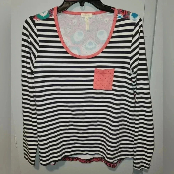 Matilda Jane Shea Friends Forever Striped Pocket Tee Top Relaxed Fit Women's S - Picture 2 of 9